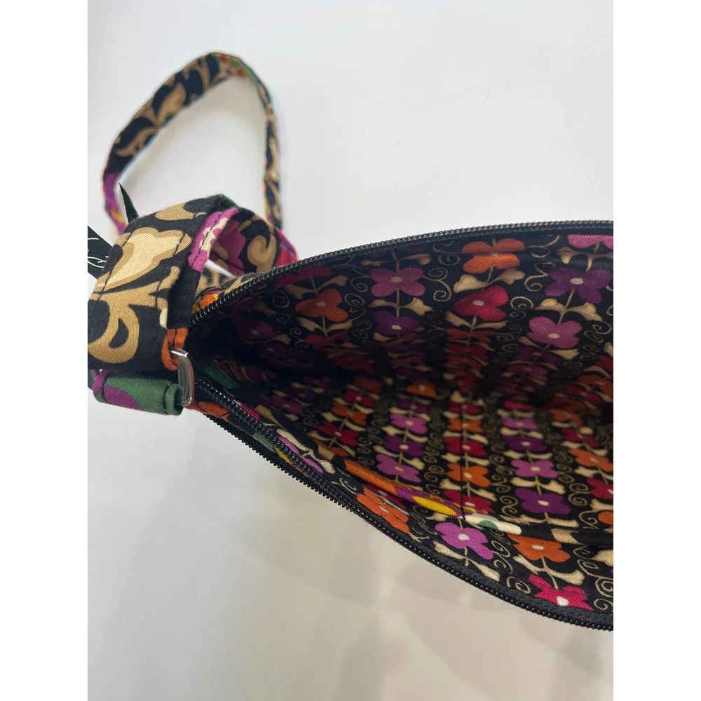 Vera Bradley Provencal Quilted Floral Crossbody Bag Black Multi Color Adjustable - Picture 5 of 9